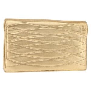 Chanel Clutch Bag Leather Gold CC